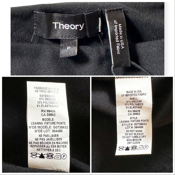 New with tag, Theory Black Leainna Fixture Ponte‎ One-Shoulder Dress,  P (00-0) - Picture 12 of 15